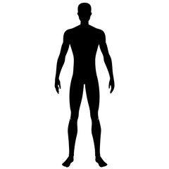 Man black silhouette vector, Simple silhouette Design vector icon with white background. Human Silhouette vector