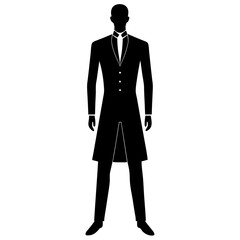 Man black silhouette vector, Simple silhouette Design vector icon with white background. Human Silhouette vector