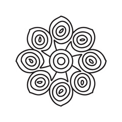 abstract flower. Simple mandala design for coloring. Vector floral mandala. Geometric ornamental mandalas. bold and easy coloring pages, mandala victor. mandala illustration. mandala line art