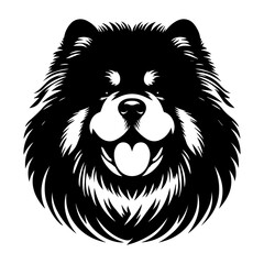 Samoyed's head is a black and white logo. EPS vector graphics.