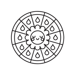Fototapeta premium Simple mandala design for coloring. Vector floral mandala. Geometric ornamental mandalas. bold and easy coloring pages, mandala victor. mandala illustration. mandala line art