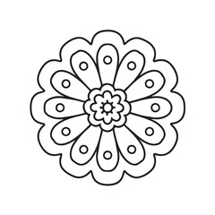 abstract flower. Simple mandala design for coloring. Vector floral mandala. Geometric ornamental mandalas. bold and easy coloring pages, mandala victor. mandala illustration. mandala line art
