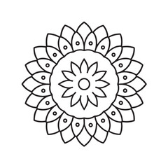 Simple mandala design for coloring. Vector floral mandala. Geometric ornamental mandalas. bold and easy coloring pages, mandala victor. mandala illustration. mandala line art