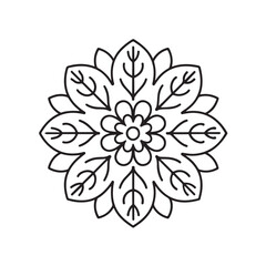 abstract flower vector illustration. Simple mandala design for coloring. Vector floral mandala. Geometric ornamental mandalas. bold and easy coloring pages, mandala victor. mandala illustration. 