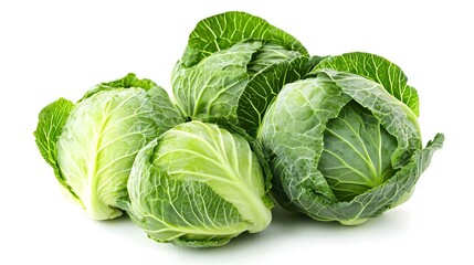 green cabbage isolated on white background
