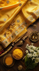 Fototapeta premium Traditional Indian Attire and Accessories for Ram Navami