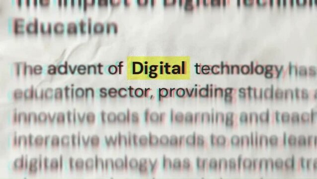 Loop animation of the words &lsquo;digital&rsquo; with dynamic match-cut transitions and futuristic typography styles. Perfect for tech, AI, innovation, and digital transformation projects
