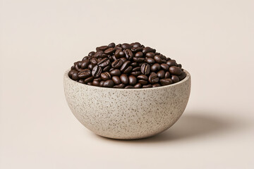 Roasted coffee beans in a bowl