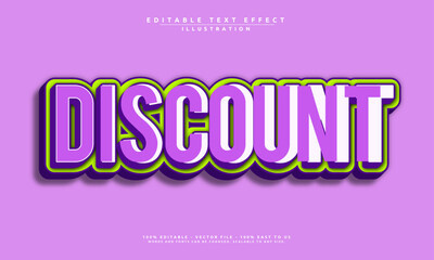 Editable 3D discount text effect with a bold and modern style. Perfect for sales, promotions, and marketing designs