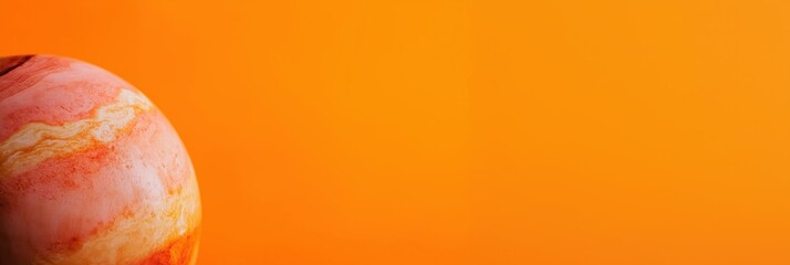 An artistic representation of a planet resembling Mars, showcasing dynamic textures and vibrant orange hues, set against a soft gradient background for a dramatic effect.
