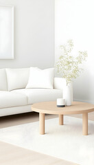 Simple, light-filled living room with a neutral color palette