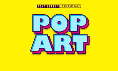 Editable pop art text effect with a bold and vibrant style. Perfect for retro designs, comics, posters, and creative typography