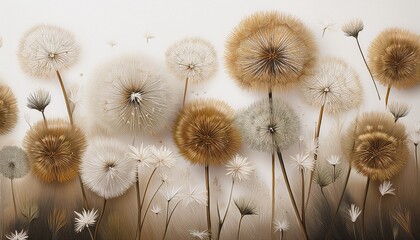 wallpaper design for the wall botanical drawing large dandelions textile design