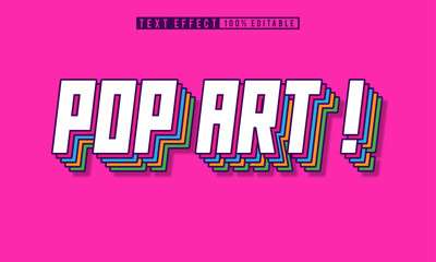Editable pop art text effect with a bold and vibrant style. Perfect for retro designs, comics, posters, and creative typography