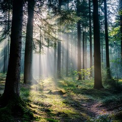 Obraz premium Forest's sunny embrace