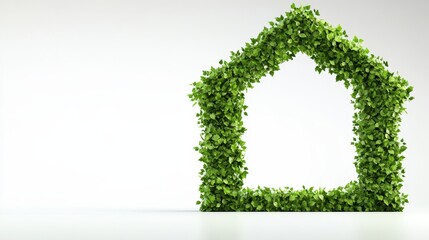 Green foliage forming architectural silhouette, representing sustainable building design with eco friendly living concept on minimalist backdrop