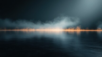 Naklejka premium A matte black background with soft light reflections