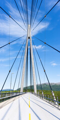Helgelandsbrua a cable-stayed bridge crossing the Leirfjord and connecting the communes Leirfjord and Alstahaug, Helgeland, Province Nordland, Norway
