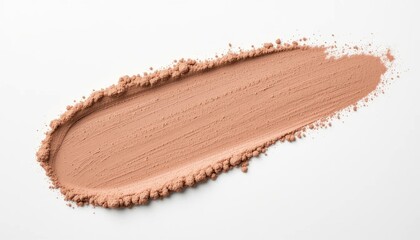 Cosmetic Powder Swatch Close Up on White Background Beauty Concept