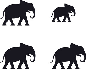vector silhouette of elephant