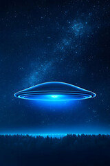 Obraz premium UFO hovering over a night landscape