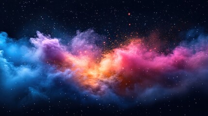 Naklejka premium A neon-inspired cosmic dust effect, futuristic art