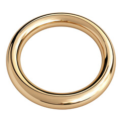 A polished gold ring featuring a smooth, rounded design with a reflective surface.