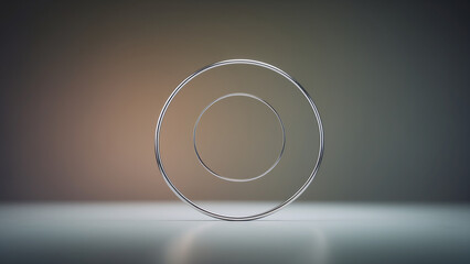 silver ring on a black background