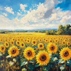 Fototapeta premium Tranquil sunflower oasis