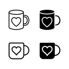 mug icon set color editable on white background