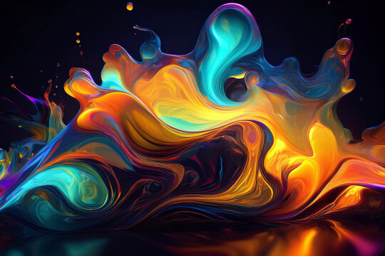 Esculturas L&iacute;quidas Abstractas en Transici&oacute;n Luminiscente