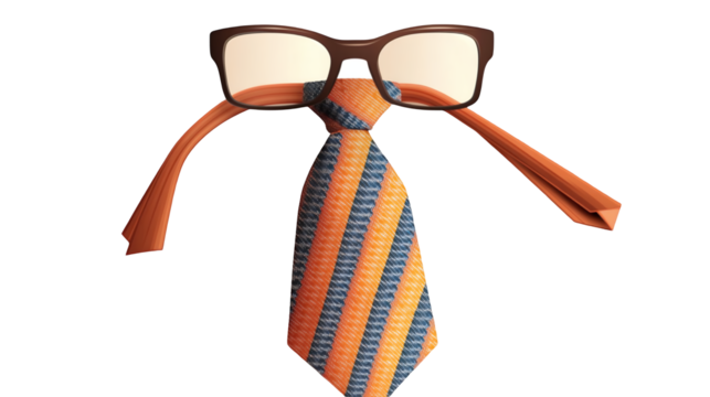 World Father’s Day PNG file transparent background – Flat vector of a tie and glasses arranged into a creative design