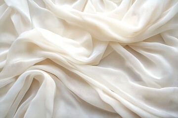Obraz premium Cream silk fabric swirling. Texture design detail background