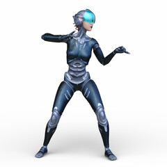 サイバーウーマン　3DCGレンダリング