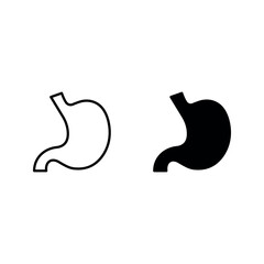 Stomach icon set color editable on white background