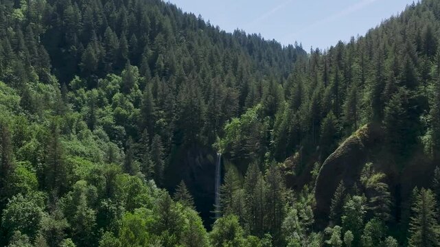 Latourell Falls in the Scenic Columbia River Gorge along the Oregon and Washington Border. 