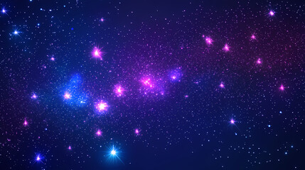 Fototapeta premium Blue and lavender festive sparks design, wide poster, generative ai. Nebula Sparks. Illustration