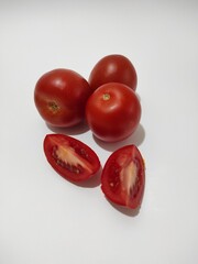 tomatoes on white background 