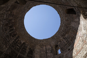 A spacious and elegant vestibule (Rotonda) in Split, Croatia, with architectural features that...