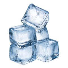 Obraz premium A stack of five clear ice cubes arranged in a balanced manner.