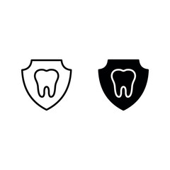 Teeth Protection icon set color editable on white background