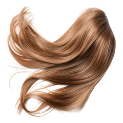 Fototapeta premium Flowing, lustrous strands of brown hair create a dynamic and graceful silhouette.