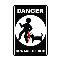danger beware of dog sign warning