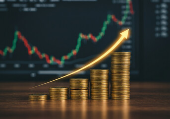 Financial Growth and Investment Success:  A Visual Representation of Rising Profits and Market Trends