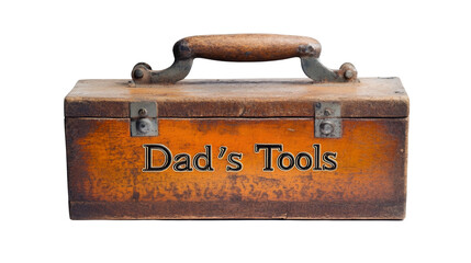 World Father’s Day PNG file transparent background – Flat vector of a toolbox with ‘Dad’s Tools’ engraved on it