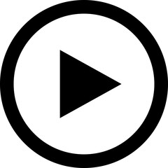 Play button icon set. video player buttons, Start audio and play sign, line icons. SVG