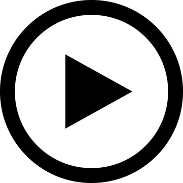 Play button icon set. video player buttons, Start audio and play sign, line icons. SVG