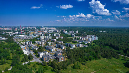 aerial view of the city landscape