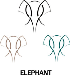 Minimalist Elephant Silhouette - Wildlife Vector Art
