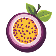 Passion Fruit Icon | Simple & Clean Vector Design.
